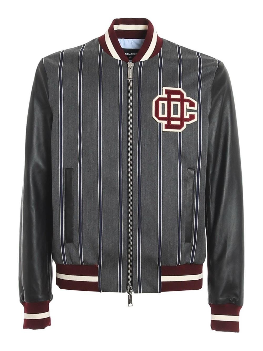 DSQUARED2 — grey and black man dc bomber jacket with stripe pattern - Picture 7 of 10